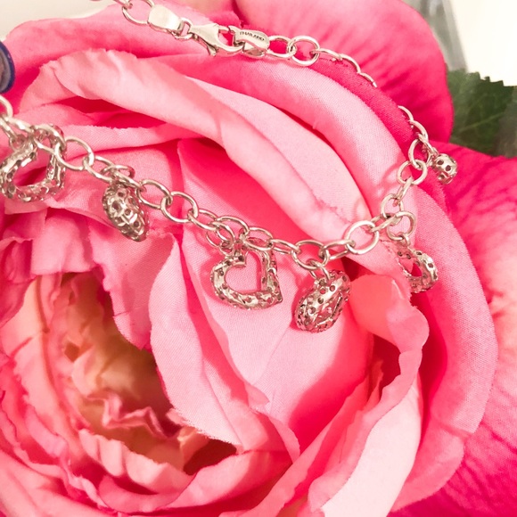 Genuine Silver Heart Charm Bracelet - Picture 5 of 9